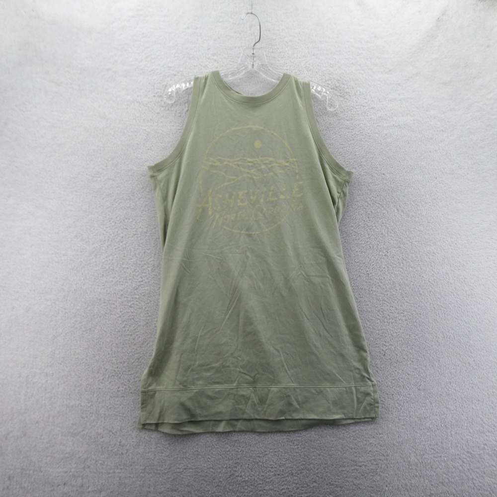 Ouray Tank‎ Top Womens Medium Asheville North Carolina Green Graphic Sleeveless